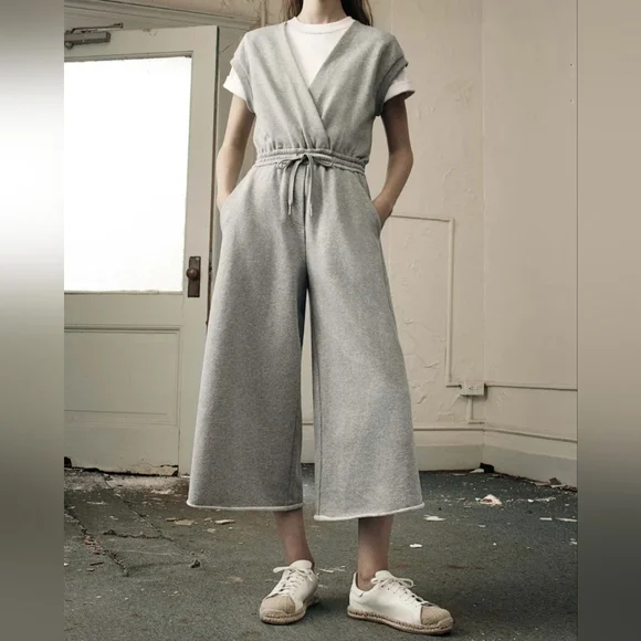 T ALEXANDER WANG  French Terry Back Slit Jumpsuit - Picture 2 of 11